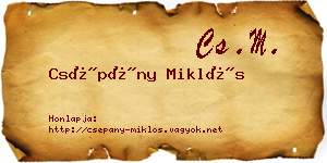 Csépány Miklós névjegykártya